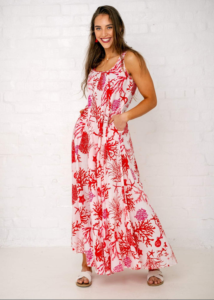 Tam Dress,  Red Coral Print - Available 6 December 2024