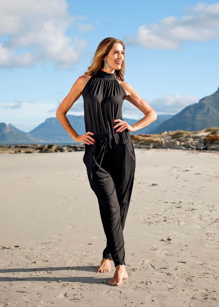 Halterneck Jumpsuit Black Iconic Designs Shop