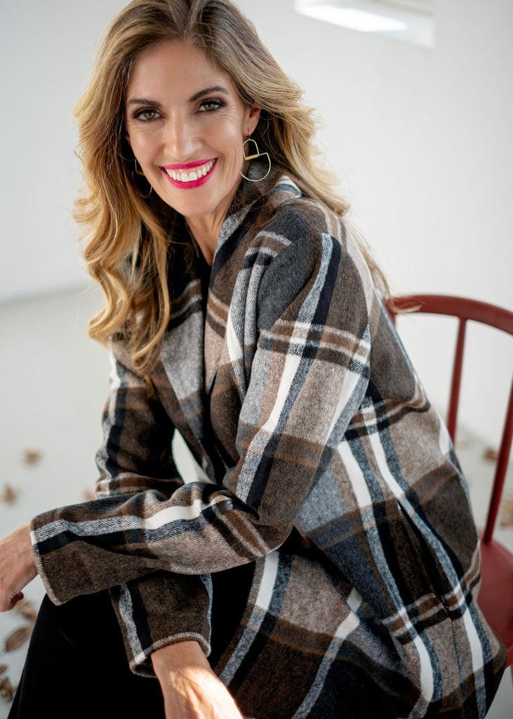 Winter jacket, Brown plaid