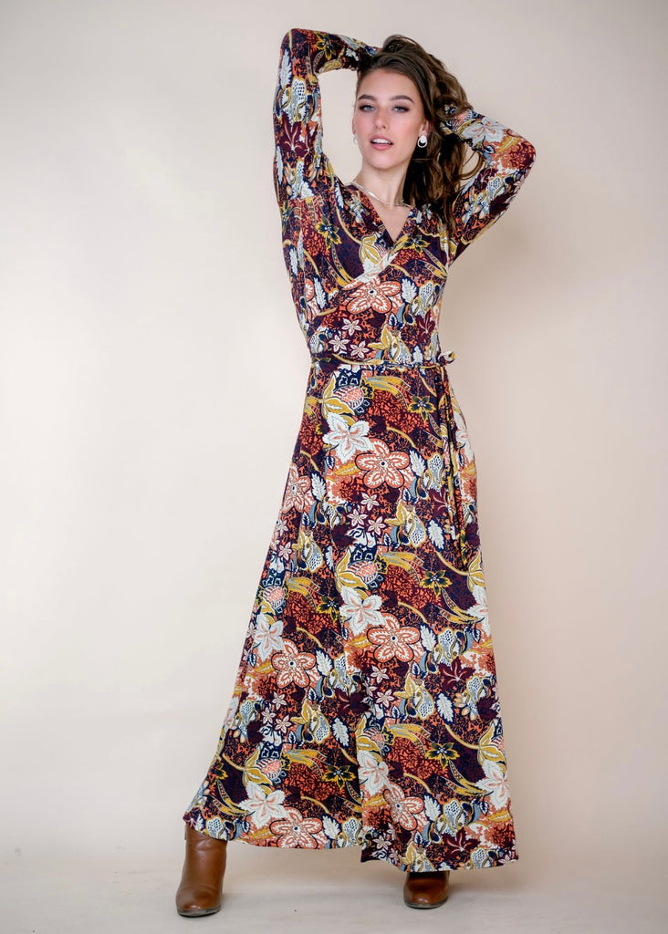 Maxi wrap dress, Autumn Delight