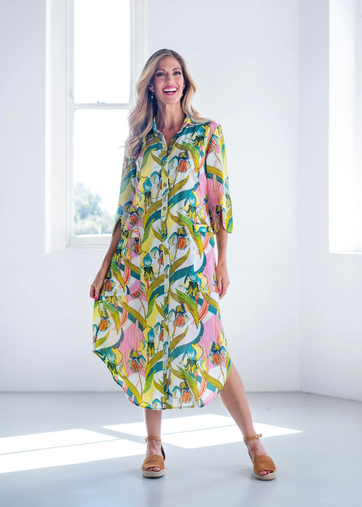 Tinos dress in Yellow Iris