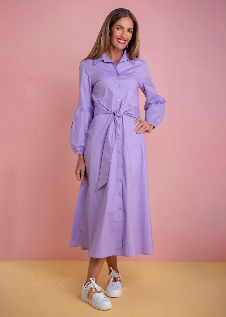 J-LO Dress winter sleeve, Lilac rose poplin