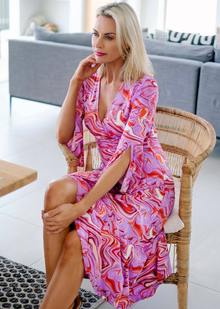 asymmetrical wrap dress